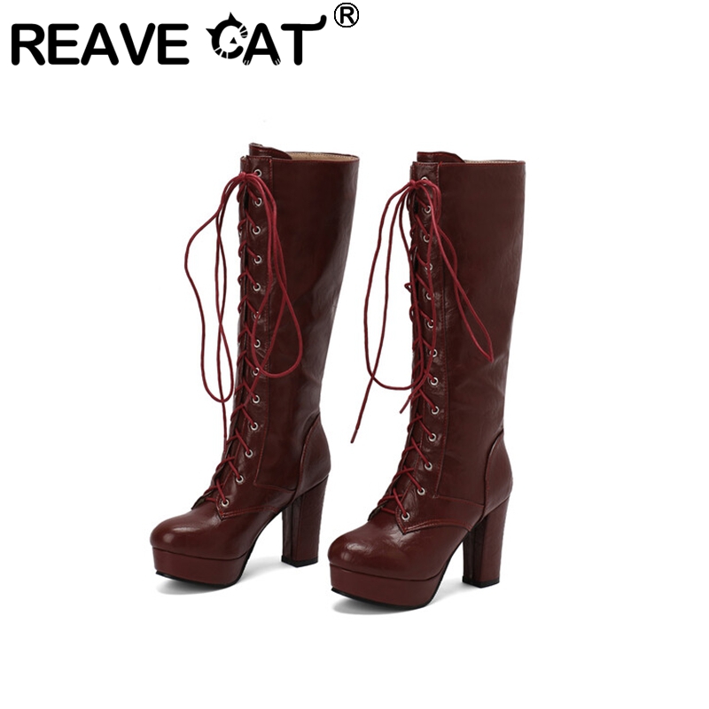 Vintage Style Women Fashion - REAVE CAT-Botas hasta la rodilla para