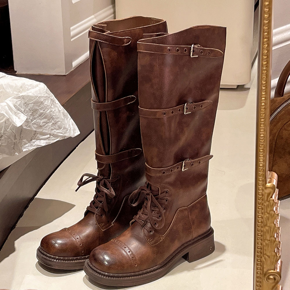 Vintage Style Women Fashion - Botas hasta la rodilla para Mujer,