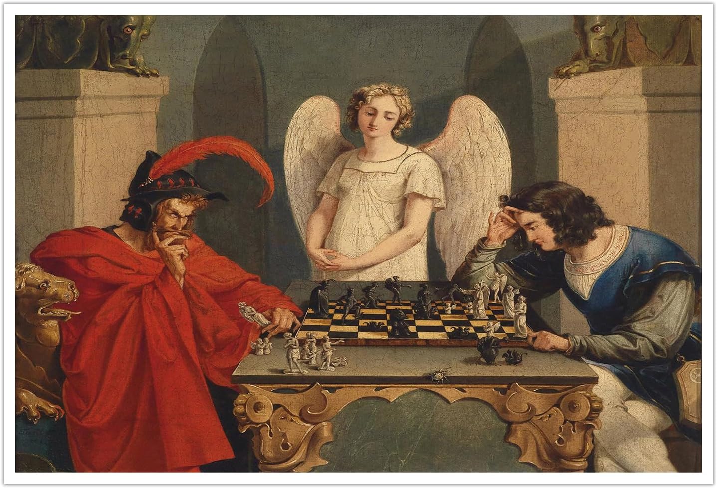 Vintage Fashion Wall Art - IUHYVMSM Vintage Faust And Mephistopheles jugando