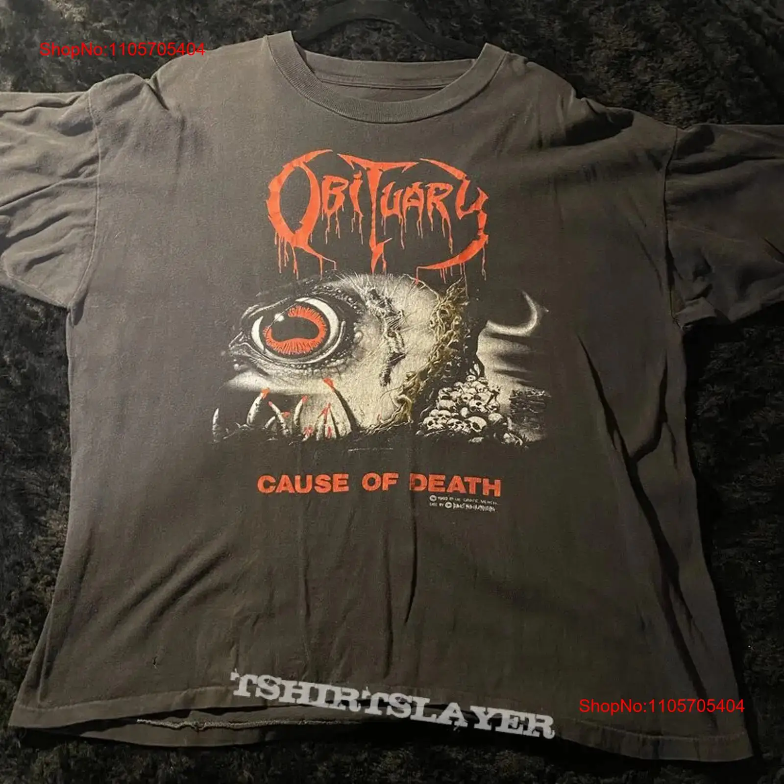 Vintage Fashion Obituaries - Camiseta negra estilo clásico Obituary Cause