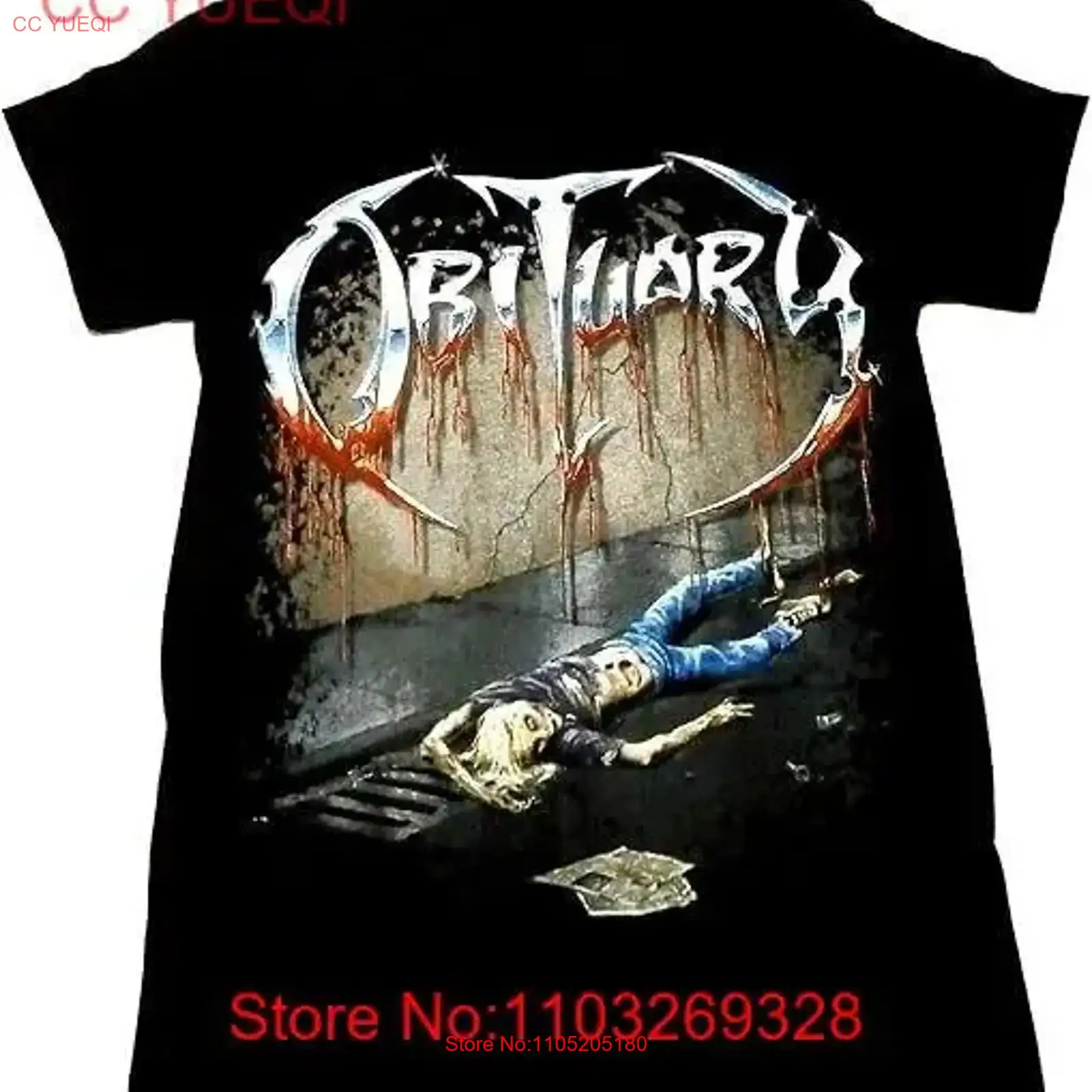 Vintage Fashion Obituaries - Vtg OBITUARY Band Camiseta Adulto Tamaño
