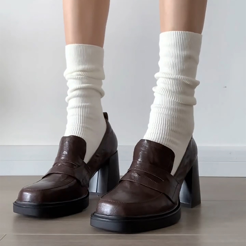 Vintage Style Women Fashion - Zapatos mocasines de estilo universitario para