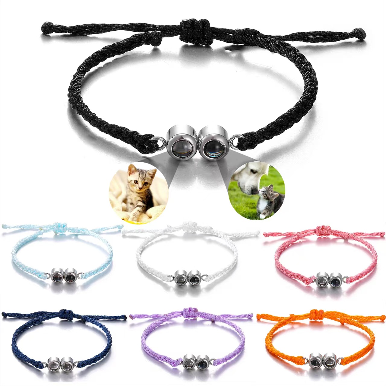 Vintage Fashion Photos - Pulsera Tejida a Mano con Foto