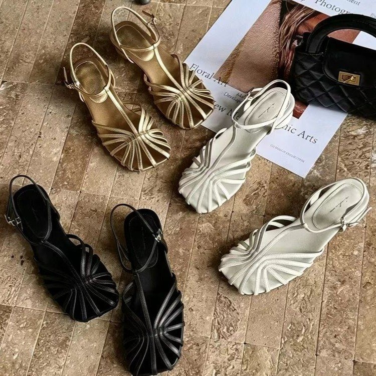 Sandalias de tacón bajo estilo - Vintage Style Women Fashion reseña y precio