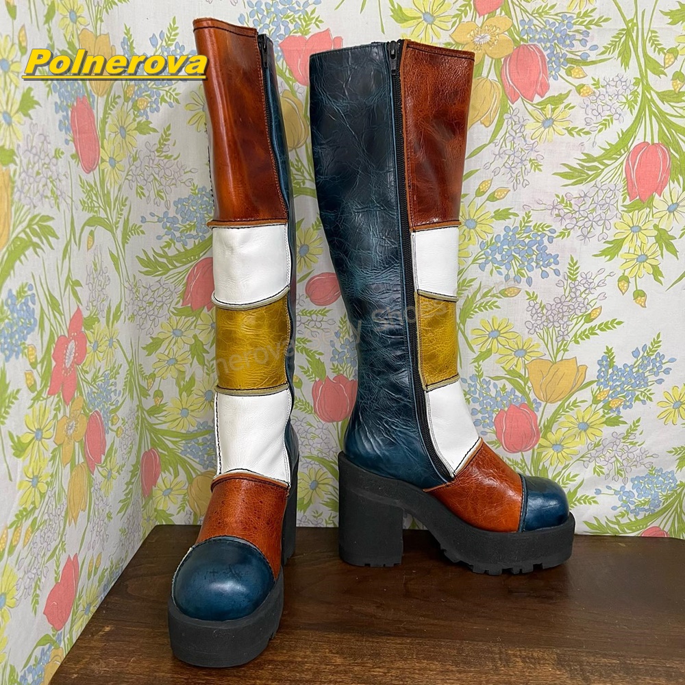 Botas Altas de Cuero con Parch - Vintage Style Women Fashion reseña y precio