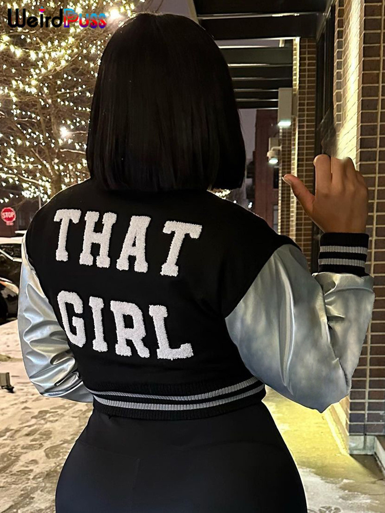 Chaqueta corta con letras espo - Varsity Jacket Wool reseña y precio