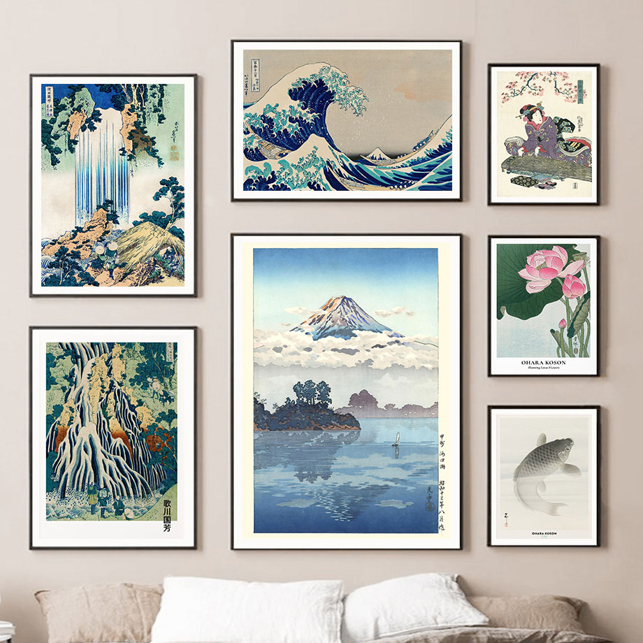 Póster de arte japonés Hokusai - Vintage Fashion Wall Art reseña y precio