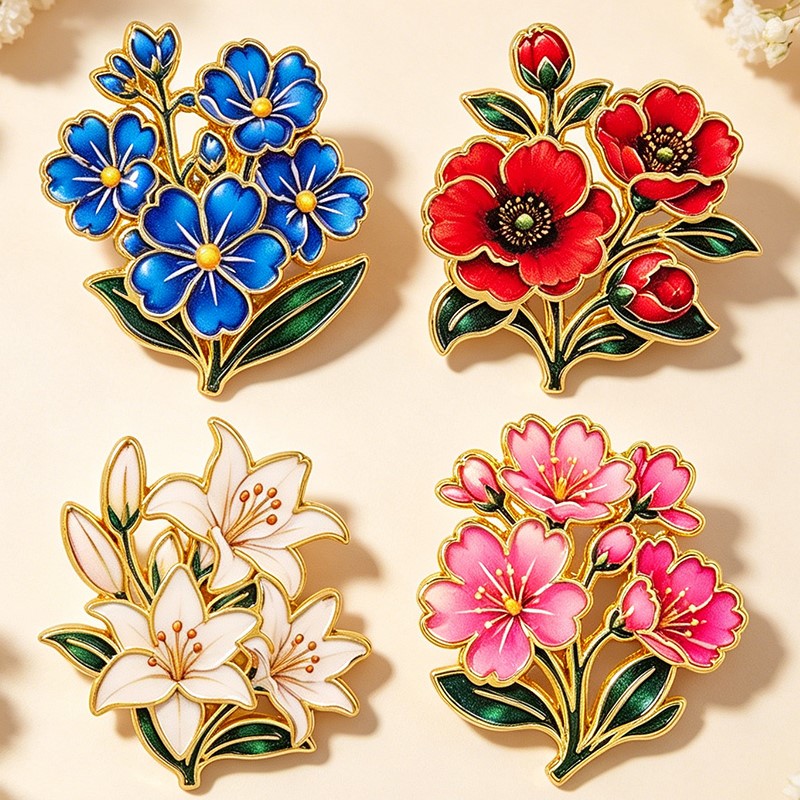 Bonito Broche de Esmalte Flora - Vintage Urban Fashion reseña y precio
