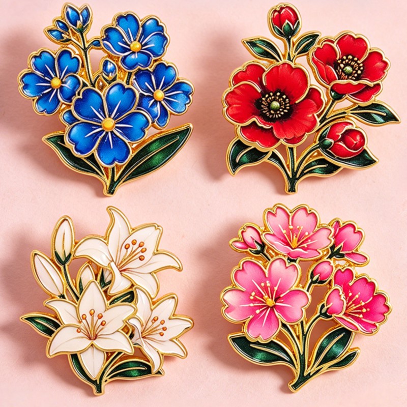 Bonito Broche de Esmalte Flora - Vintage Urban Fashion reseña y precio
