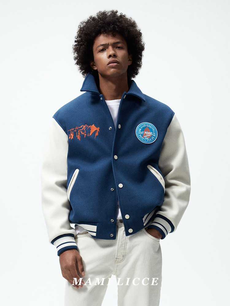 MAMELICCE Chaqueta bordada vin - Varsity Jacket Wool reseña y precio