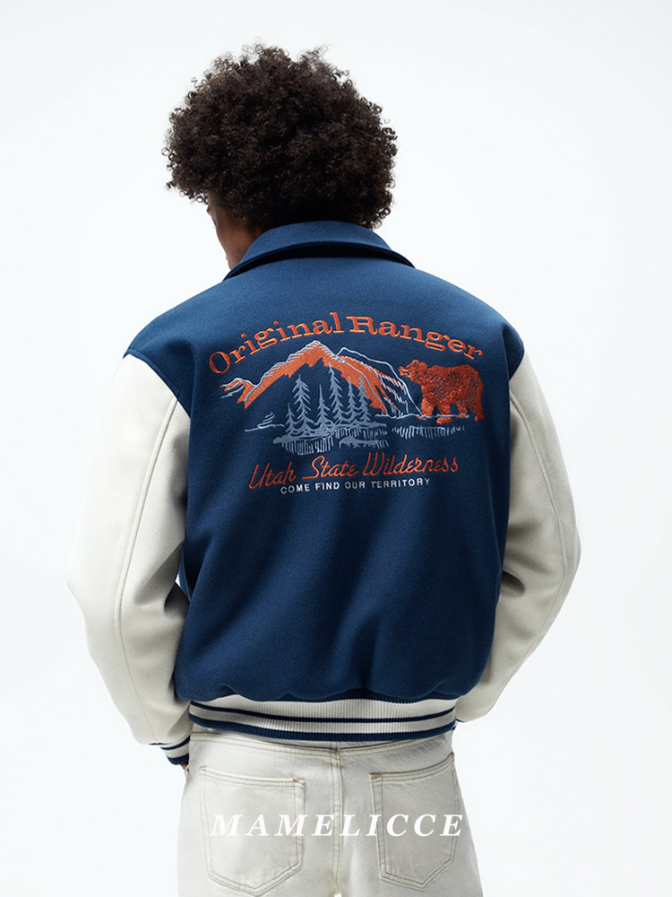 MAMELICCE Chaqueta bordada vin - Varsity Jacket Wool reseña y precio